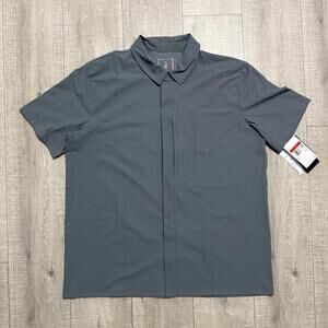Nike 24.7 Perfect Stretch Men's Dri-FIT Top Gray Polo HQ6958-084 Size L